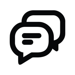 Poster - Black Icon Showing Two Conversation Bubbles Overlapping Slightly