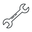 © Mr. Png - Black and white outline of wrench icon for tools and repair