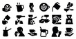© Svitlana - Coffee brewing silhouette icons set – solid, filled, café and espresso symbols