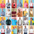 © New Africa - Senior men and women on different colors backgrounds, collage of portraits