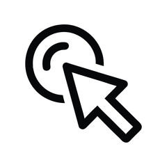 Fototapete - Black and white click vector icon illustration