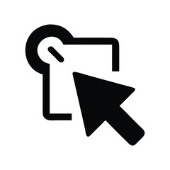Poster - Simple Black Cursor Clicking Paper Icon, Isolated