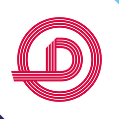 Poster - Parallel line monogram initial logo, combination of letter O and D. Idea and inspiration for branding, company and corporation name abbreviation. personal and commercial purpose.