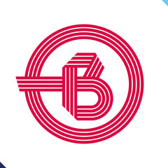 Poster - Parallel line monogram initial logo, combination of letter O and B. Idea and inspiration for branding, company and corporation name abbreviation. personal and commercial purpose.