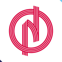 Poster - Parallel line monogram initial logo, combination of letter O and N. Idea and inspiration for branding, company and corporation name abbreviation. personal and commercial purpose.