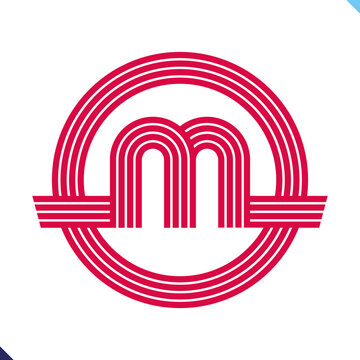 Parallel line monogram initial logo, combination of letter O and M. Idea and inspiration for branding, company and corporation name abbreviation. personal and commercial purpose.
