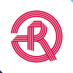 Poster - Parallel line monogram initial logo, combination of letter O and R. Idea and inspiration for branding, company and corporation name abbreviation. personal and commercial purpose.