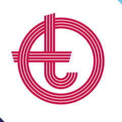 Poster - Parallel line monogram initial logo, combination of letter O and T. Idea and inspiration for branding, company and corporation name abbreviation. personal and commercial purpose.