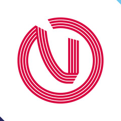 Poster - Parallel line monogram initial logo, combination of letter O and V. Idea and inspiration for branding, company and corporation name abbreviation. personal and commercial purpose.