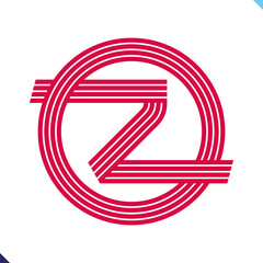 Poster - Parallel line monogram initial logo, combination of letter O and Z. Idea and inspiration for branding, company and corporation name abbreviation. personal and commercial purpose.