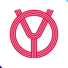 Poster - Parallel line monogram initial logo, combination of letter O and Y. Idea and inspiration for branding, company and corporation name abbreviation. personal and commercial purpose.