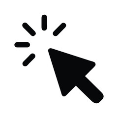 Fototapete - A bold cursor clicking radiates outward in simple vector illustration