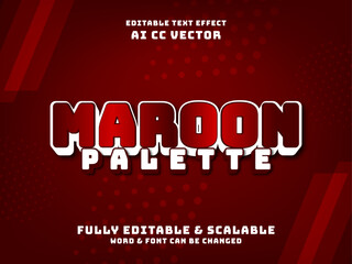 Poster - bold Maroon editable text effect. suitable for presentation