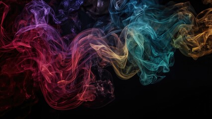 Aufkleber - Brightly hued smoke set on a dark background