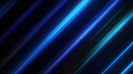 Aufkleber - Glowing vertical neon lines of blue, cyan, and gold descend on a dark background generating a modern technological aesthetic