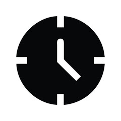 Poster - Minimalist Black Clock Icon Indicating Five O'Clock