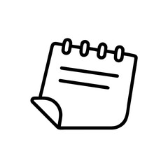 Poster - Illustration of a notepad with a curled corner and horizontal lines on a white background image view