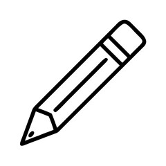 Poster - Illustration of a simple black and white pencil with an eraser on a plain white background design style