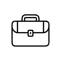 Fototapete - Illustration of a simple black outline briefcase with handle and front clasp on a white background