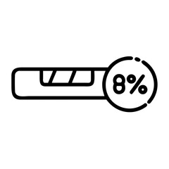 Poster - Outline style loading bar showing eight percent completion on a white background in a simple design