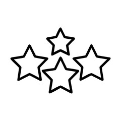 Poster - Illustration of four outlined stars arranged in a cluster on a white background graphic design element