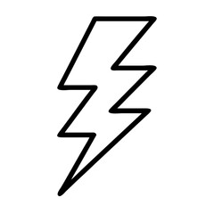 Poster - Illustration of a black outline of a lightning bolt on a white background showing energy and power design