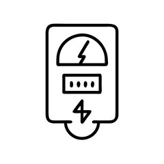 Poster - Illustration of an electrical meter with a lightning bolt symbol and a digital display showing dots