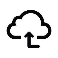 Poster - Black cloud upload symbol for digital resources