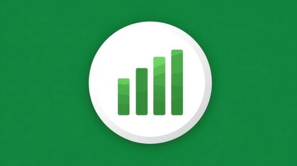 Poster - Mobile signal strength icon with full bar on green background. Symbol of good connection network connectivity and wireless communication for phone data and internet access