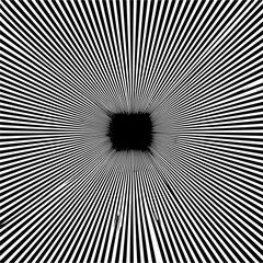 Leinwandbilder - Black square center with radiating white lines creating an optical illusion effect for visual interest