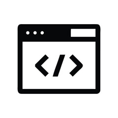Poster - Coding in a Browser Window Minimalist Illustration