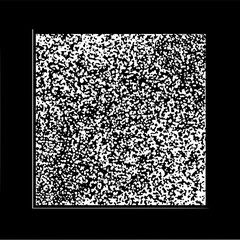 Leinwandbilder - Dense distribution of black and white spots filling a square frame on a black background