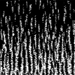 Leinwandbilder - Monochrome abstract image featuring a dense pattern of short horizontal lines and blocks on black ground