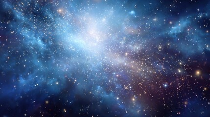 Poster - Cosmic wonders unfold in a blend of blue, pink, and gold, revealing a breathtaking Universe and the shimmering brilliance of countless stars