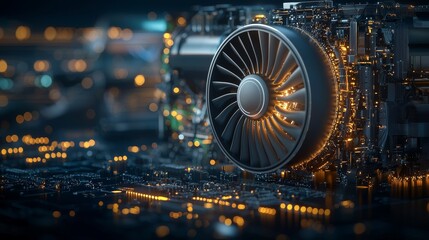 Poster - Innovative technology showcase industrial setting close-up image high-tech environment futuristic concept