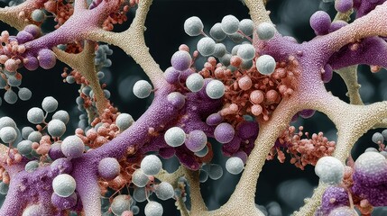 Poster - Microscopic view of a dna based nanocarrier, highlighting its intricate design and functional groups, emphasizing its ability to encapsulate medicinal compounds for targeted drug delivery