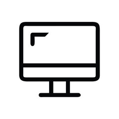 Fototapete - Modern computer screen icon, simple line art