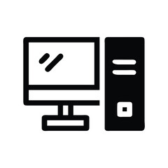 Poster - Modern desktop computer with minimal black design