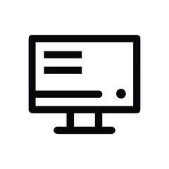 Poster - Computer screen icon displaying information in black color