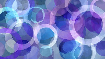 Poster - Abstract overlapping circles in serene blue and purple tones