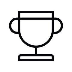 Poster - Simple black outline style trophy icon