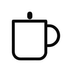 Poster - Stylized black and white hot beverage mug icon illustration