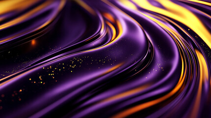 Fototapete - A dynamic abstract background features smooth, flowing waves of deep purple and vibrant orange, creating a sleek and modern visual.