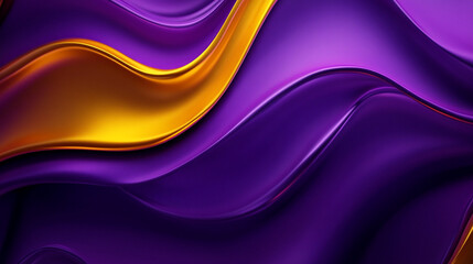 Fototapete - A dynamic abstract background features smooth, flowing waves of deep purple and vibrant orange, creating a sleek and modern visual.