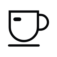 Poster - Simple black and white coffee cup icon illustration