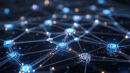 Poster - Affiliate network concept with digital connections between brands, creators, and products