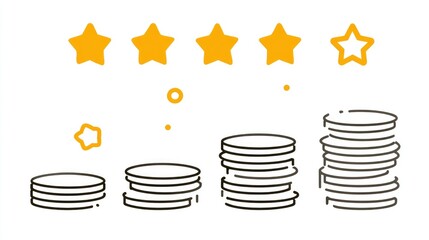 Poster - Coins, stars, and progress bar graphic representing referral rewards journey