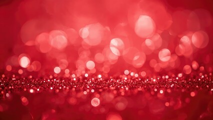 Poster - Blurred red bokeh lights with a soft focus background