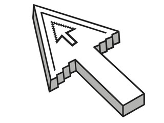 Poster - 3d isometric computer mouse cursor arrow icon