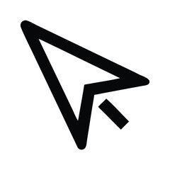 Fototapete - Isolated black cursor pointing up on white backdrop